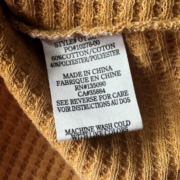 Others Follow Thermal Waffle Knit Textured Cut-Out Peplum Hem Tank Top in Yellow - Picture 9 of 14